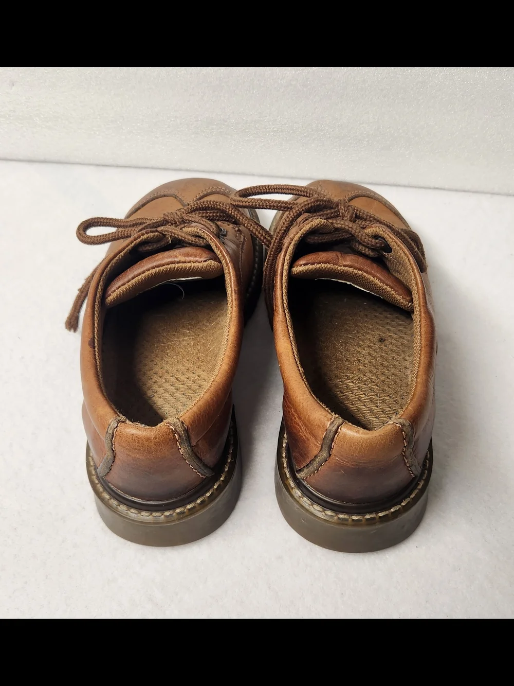 Eddie Moran Vintage Chunky Brown Leather Oxfords Sz 8 Dark Academia Grunge Goth - Picture 2 of 9